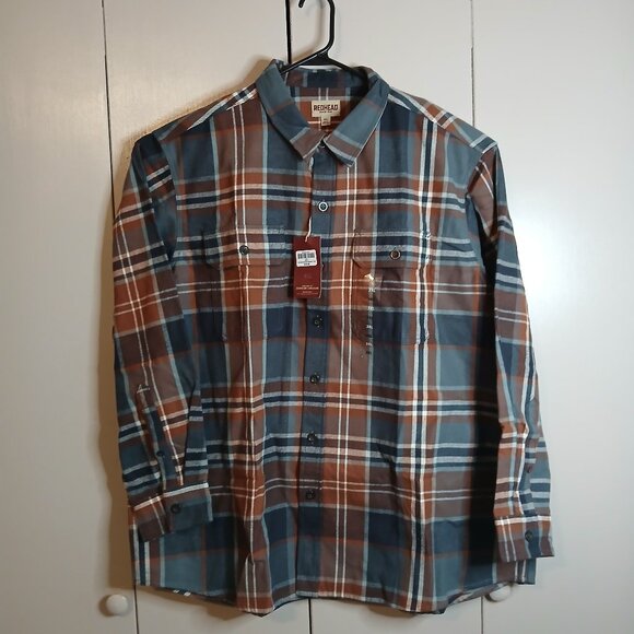 Red Head Men's 3XL Dark Navy Brauny Flannel Shirt (0419G) - Picture 1 of 8